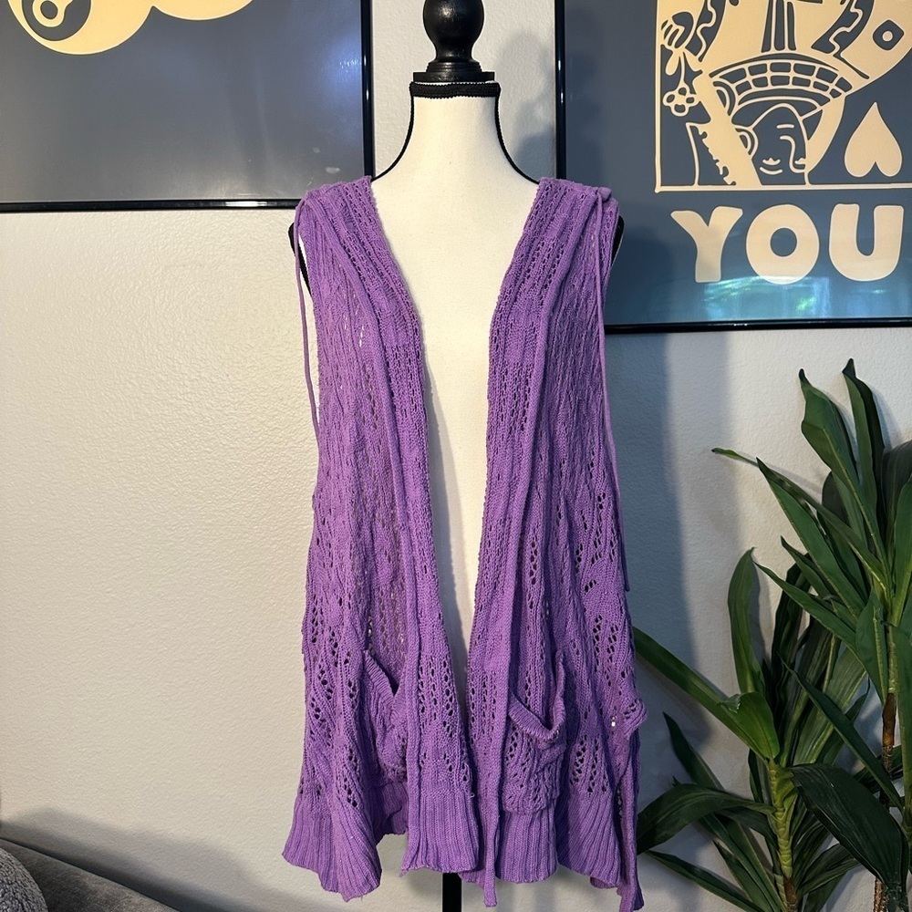 Indigo Woman Lavender Knit Cardigan - Picture 5 of 9